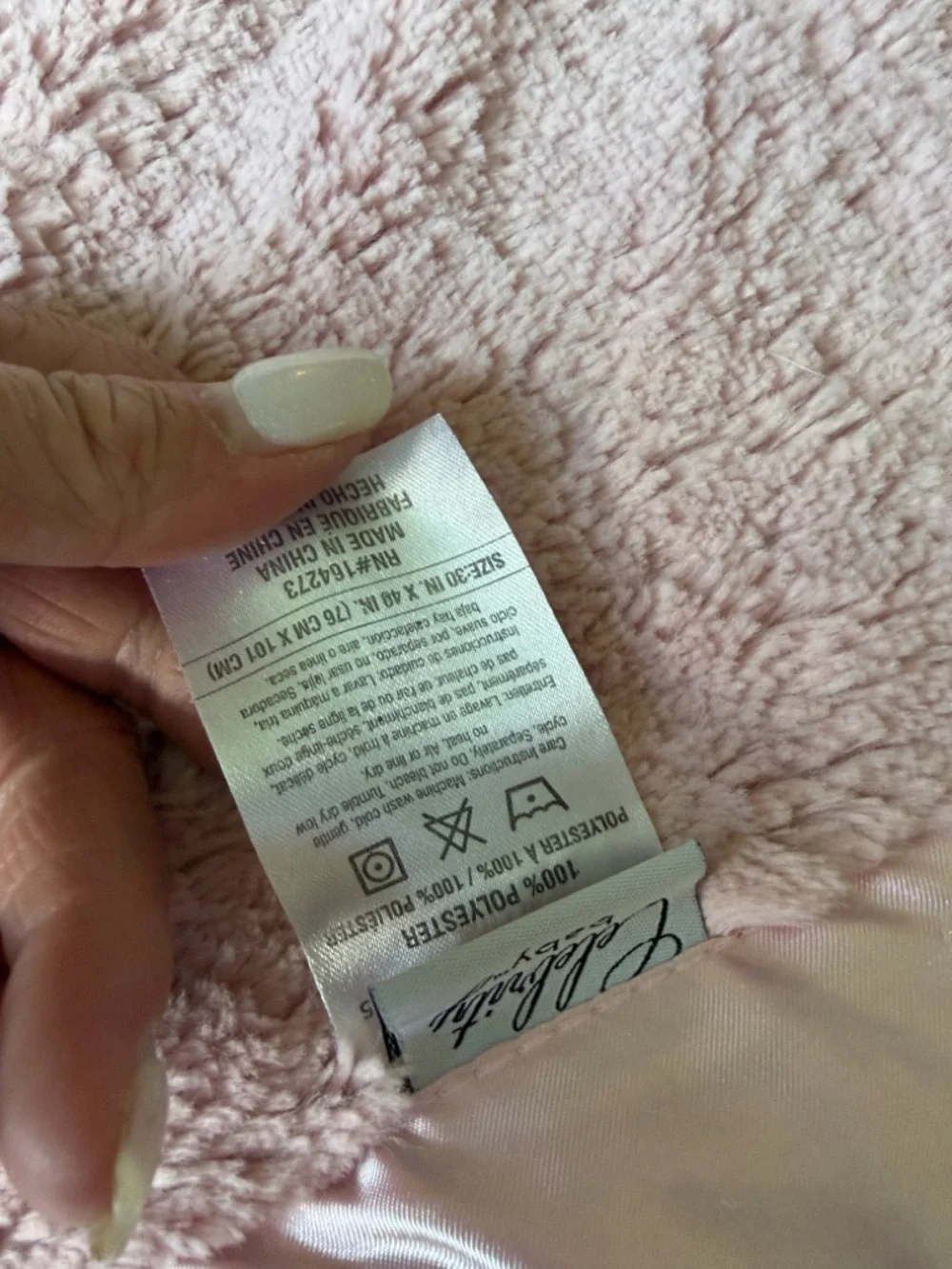 Celebrity, baby Plush Pink Satin-Trim Lovey Blanket